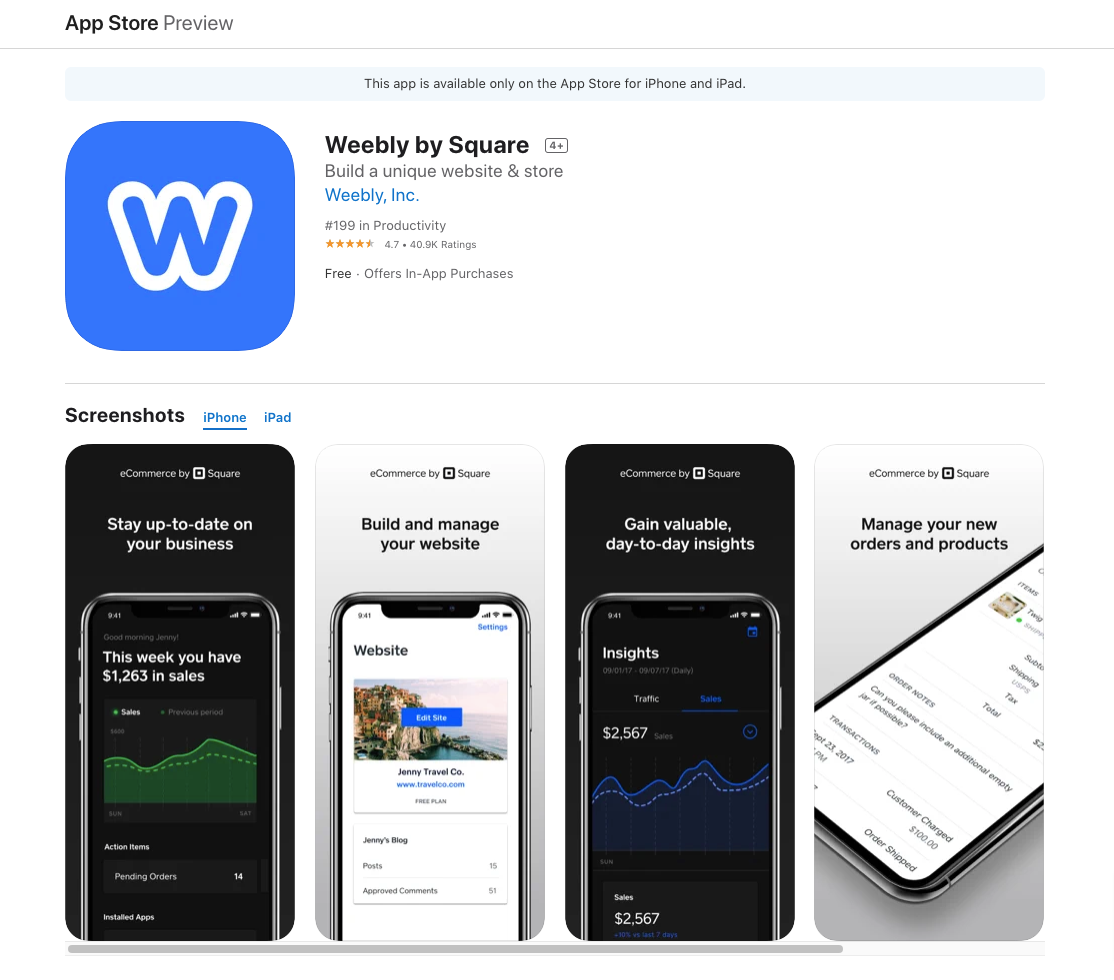 Weebly App On Apple Store