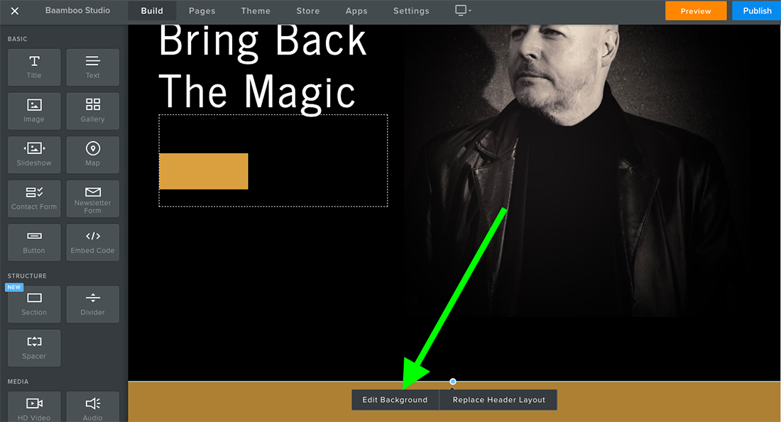 How to change background on weebly