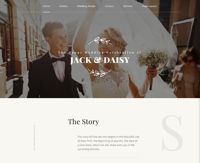 Weebly wedding template