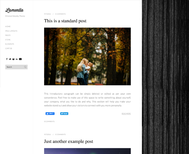 Weebly blog theme