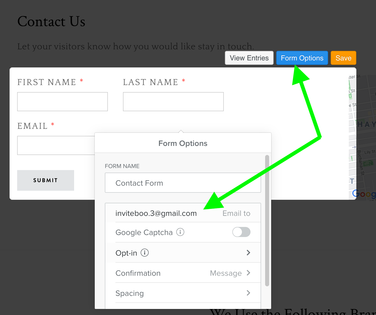 Weebly Form Options
