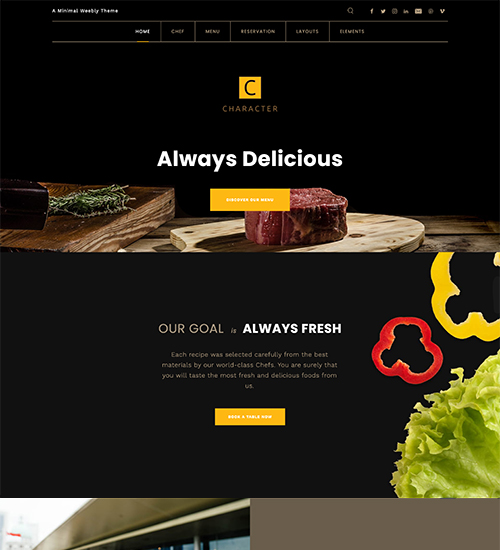 Character Weebly Theme Design