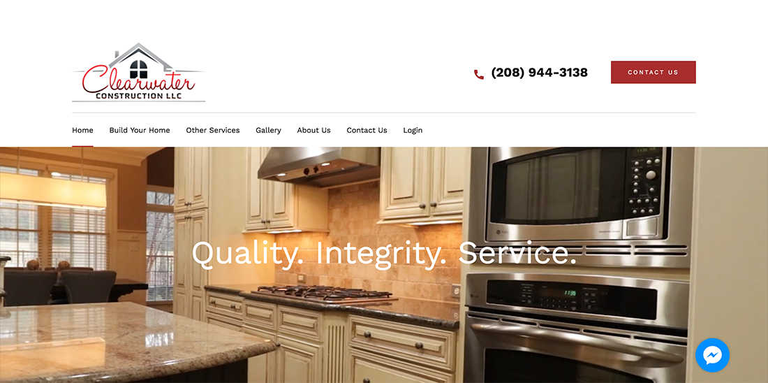 Clearwater Construction Website example