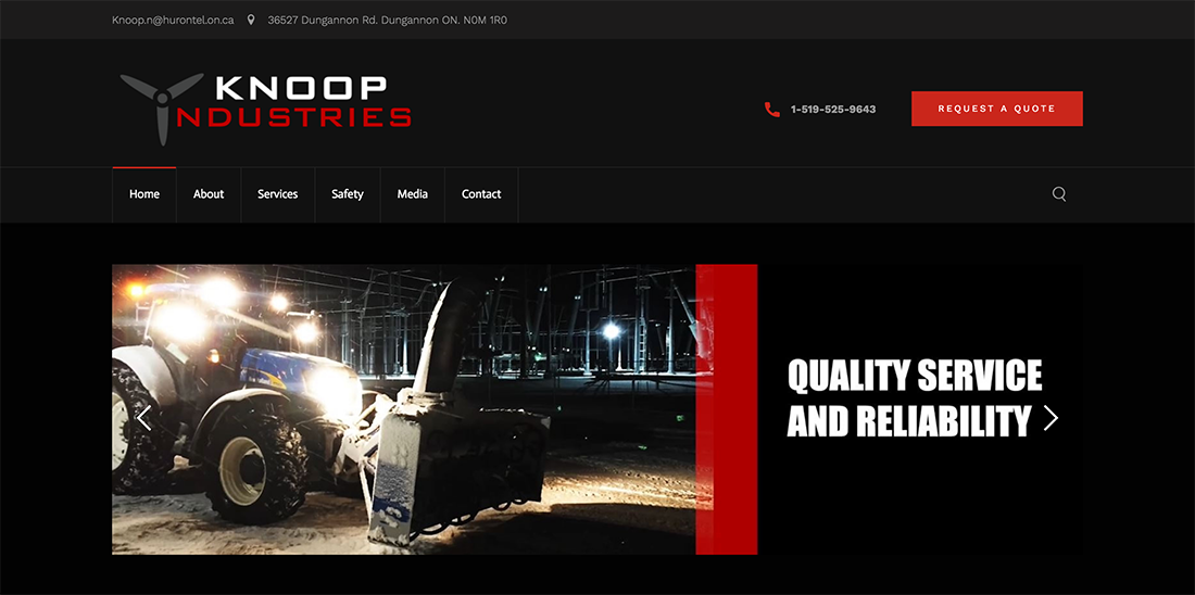 Knoop Industries Service Website example