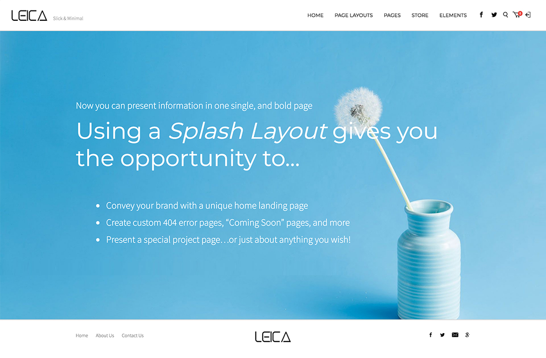 Leica Splash Layout