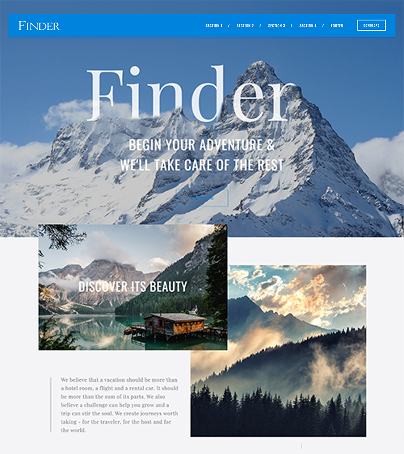Finder One Page Layout