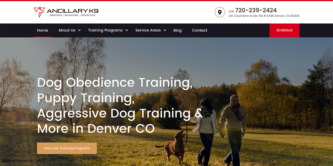 Ancillary Dog Service Website Example