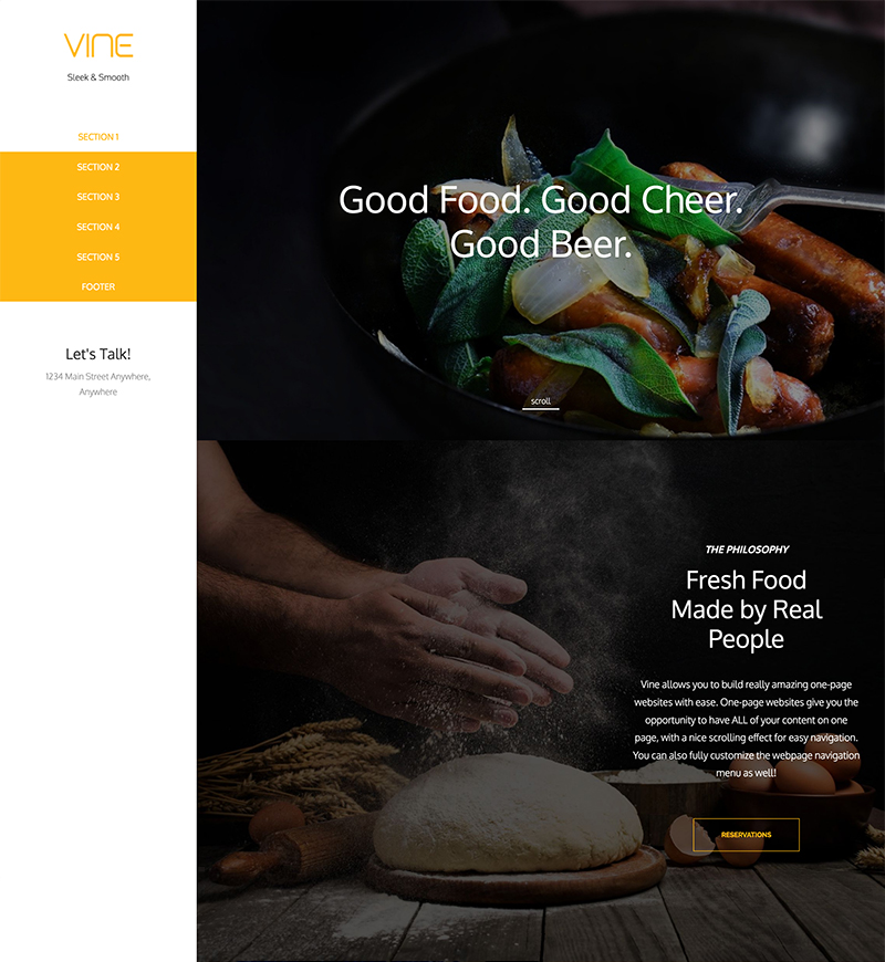 Vine One Page Layout