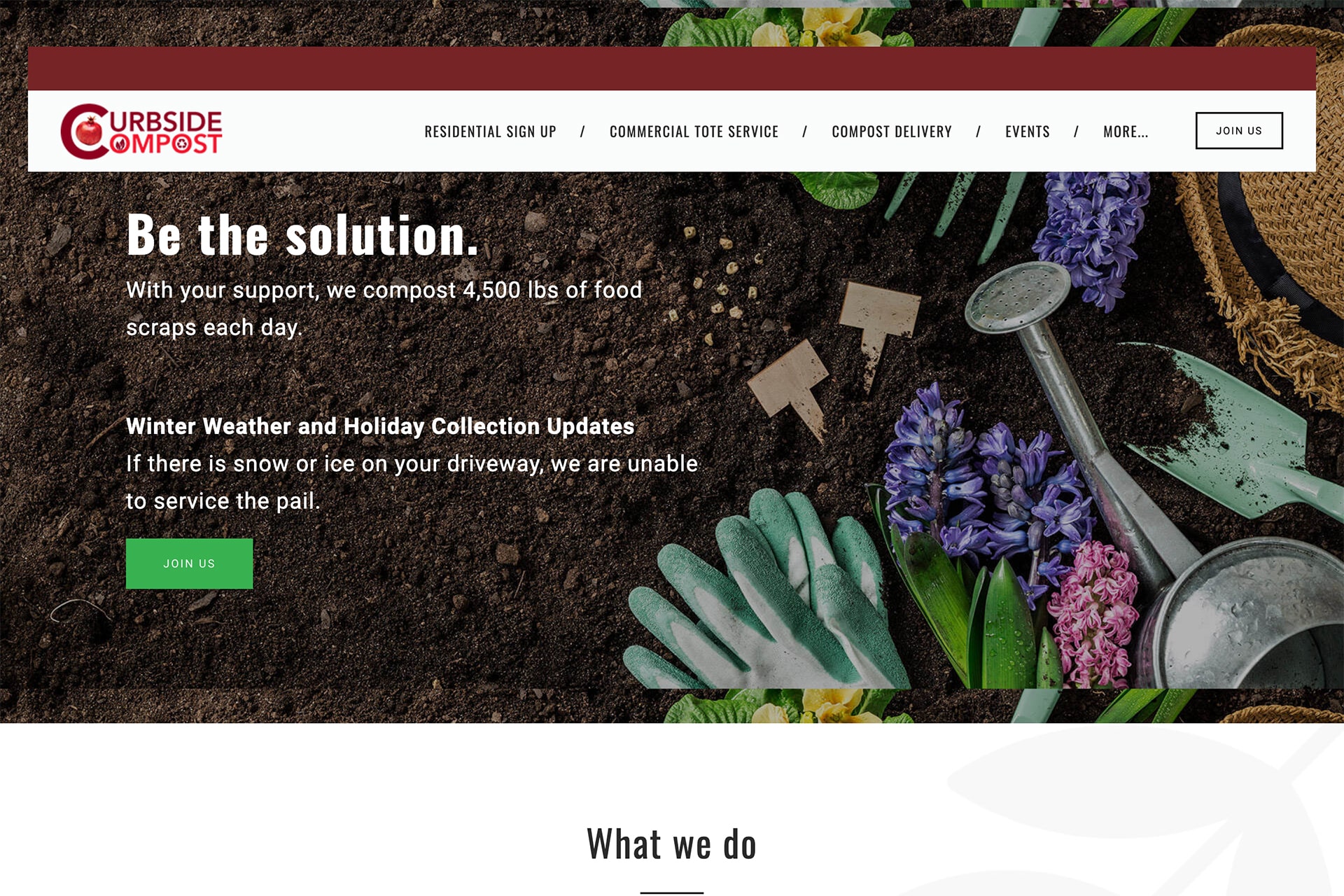 Weebly website example 17 - Curbside Compost