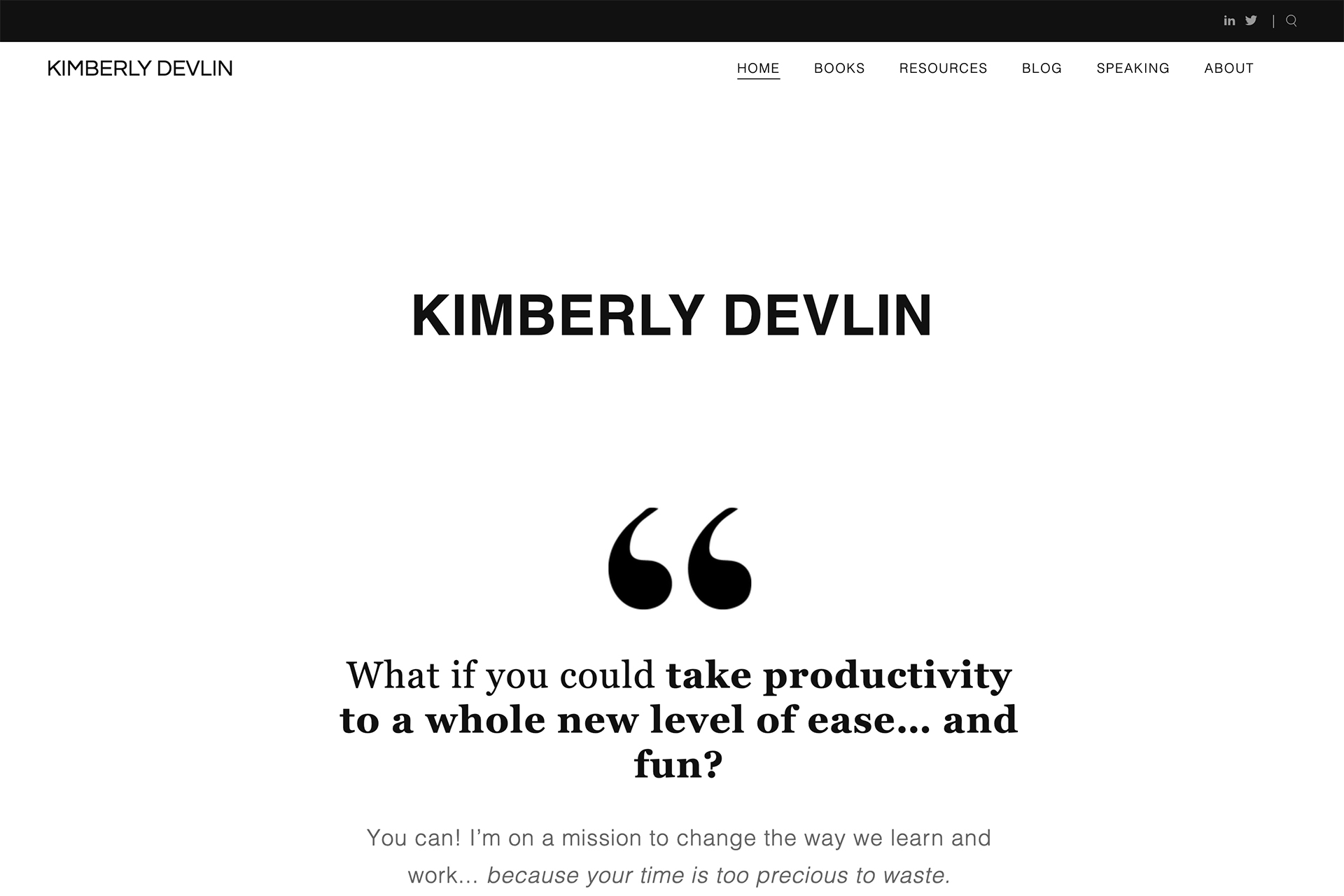 Weebly website example 7 - Kimberly Devlin