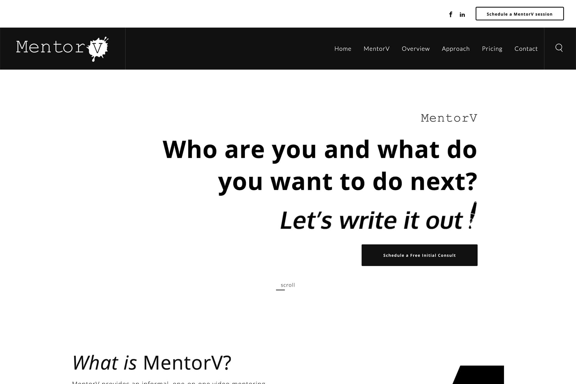 Weebly website example 30 - Mentor V